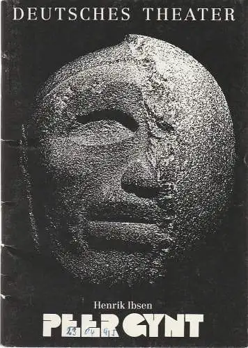 Deutsches Theater, Thomas Langhoff, Hans Nadolny, Heinz Rohloff, Albrecht von Bodecker: Programmheft Henrik Ibsen PEER GYNT 110. Spielzeit 1992 / 93 (18). 