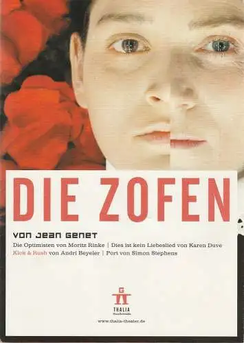 Thalia Theater: Programmheft Jean Genet DIE ZOFEN Premiere 25. November 2004 Thalia in der Gaußstraße (18). 