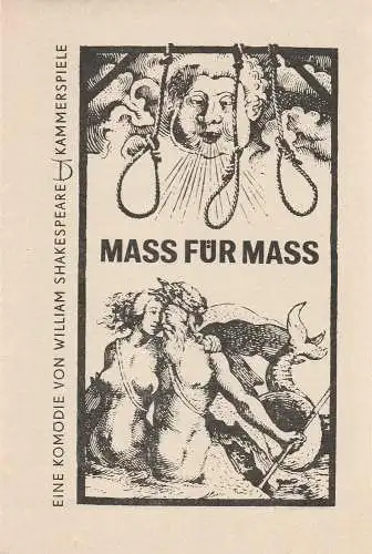 Deutsches Theater, Martin Linzer, Alexander Weigel, Beb Unger, Jo Fritsche: Programmheft William Shakespeare MASS FÜR MASS  Kammerspiele Spielzeit 1965 / 66 Heft 7 (18). 