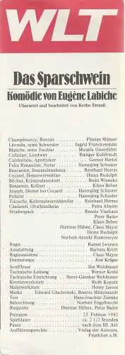 Westfälisches Landestheater, Herbert Hauck, Ernst Franz, Norbert-Arnold Rustemeyer: Programmheft Eugene Labiche DAS SPARSCHWEIN Premiere 23. Februar 1982 (18). 