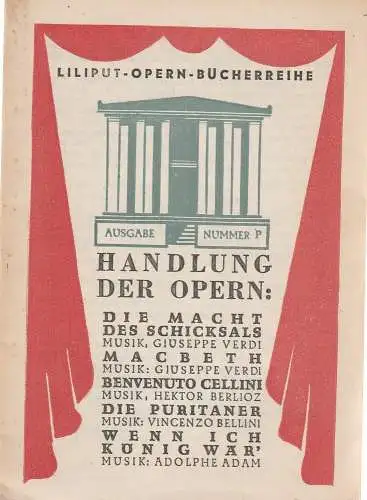 Liliput: Liliput Opern Bücherreihe Ausgabe Nummer P (18). 