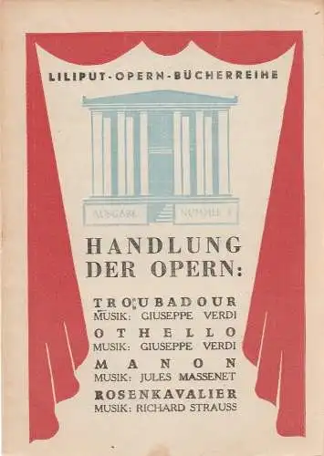 Liliput: Liliput Opern Bücherreihe Ausgabe Nummer F (18). 