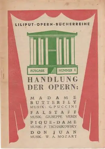 Liliput: Liliput Opern Bücherreihe Ausgabe Nummer E (18). 