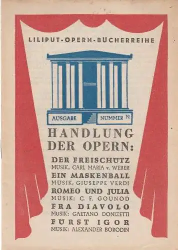 Liliput: Liliput Opern Bücherreihe Ausgabe Nummer N (18). 