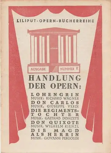Liliput: Liliput Opern Bücherreihe Ausgabe Nummer K (18). 