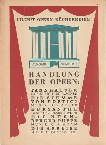 Liliput: Liliput Opern Bücherreihe Ausgabe Nummer J (18). 