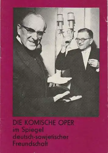 Komische Oper, Martin Vogler, Dietrich Kaufmann: Programmheft DIE KOMISCHE OPER im Spiegel deutsch-sowjetischer Freundschaft 1985 (18). 