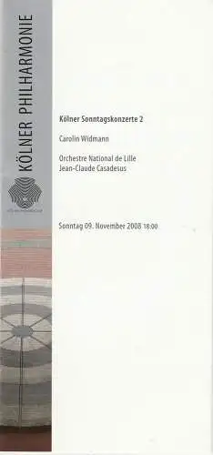KölnMusik GmbH, Louwrens Langevoort, Sebastian Loelgen, Sylvia Systermans: Programmheft KÖLNER SONNTAGSKONZERTE 2  9. November 2008 Kölner Philharmonie (18). 