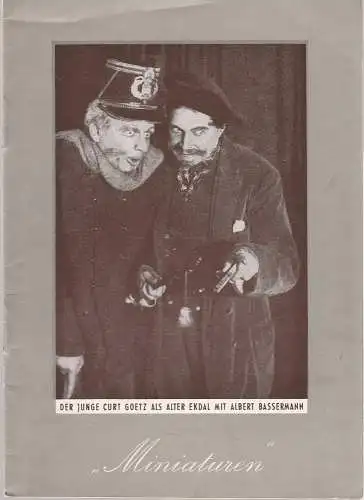Renaissance-Theater Berlin: Programmheft MINIATUREN Premiere 17. November 1958 (18). 
