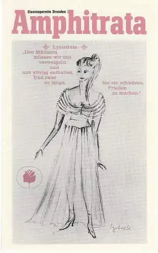 Staatsoperette Dresden, Reinhold Stövesand, Jochen Paentzer, Siegfried Rennert, Ekkehard Walter: Programmheft AMPHITRATA Premiere 28. September 1984 Spielzeit 1984 / 85 Heft 2 (18). 