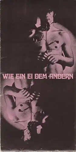 Städtische Bühnen Nürnberg, Rudolf Sparing, Rainer Lindau: Programmheft Collin Spencer WIE EIN EI DEM ANDEREN Premiere 13. Januar 1973 Kammerspiele Spielzeit 1972 / 73 (18). 