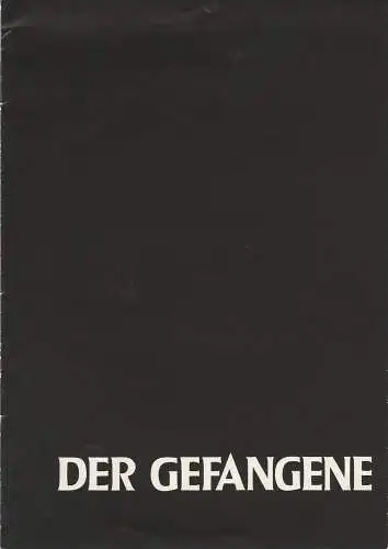 Tourneetheater Berliner Schaubühne Hellmuth Duna KG: Programmheft Bridget Boland DER GEFANGENE (18). 