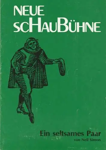 Neue Schaubühne, Hellmuth Duna, Elfriede Gampper: Programmheft Neil Simon EIN SELTSAMES PAAR Spielzeit 1988 / 89 7-fach signiert (18). 