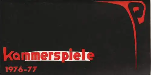 Münchner Kammerspiele: Programmheft Spielplan Kammerspiele Spielzeit 1976 - 77 (18). 