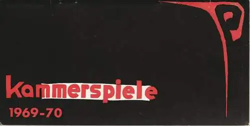 Münchner Kammerspiele: Programmheft Spielplan Kammerspiele Spielzeit 1969 - 70 (18). 