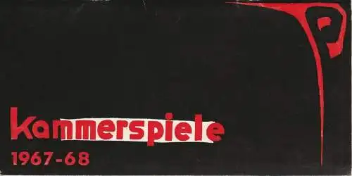 Münchner Kammerspiele: Programmheft Spielplan Kammerspiele Spielzeit 1967 - 68 (18). 