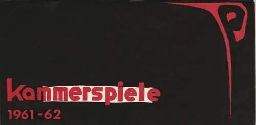 Münchner Kammerspiele: Programmheft Spielplan Kammerspiele Spielzeit 1961 - 62 (18). 