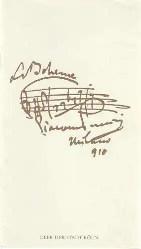 Oper der Stadt Köln, Michael Hampe, Werner Füsser: Programmheft Giacomo Puccini LA BOHEME 4. Dezember 1983 (18). 