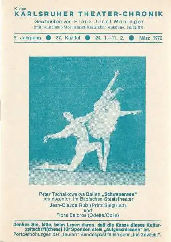 Franz Josef Wehinger: Kleine Karlsruher Theater-Chronik 5. Jahrgang 37. Kapitel 24. 1. - 11. 2. März 1972 (18). 