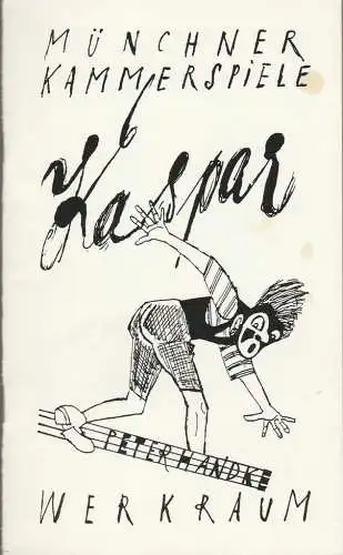 Münchner Kammerspiele, Dieter Dorn, Hans-Joachim Ruckhäberle, Volker Pfüller, Hermann Malzer, Wolfgang Zimmermann: Programmheft KASPAR von Peter Handke Premiere 5. November 1989 Spielzeit 1989 / 90 Werkraum Heft 1 (18). 