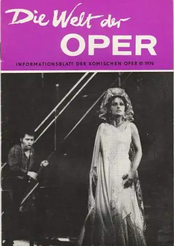 Komische Oper Berlin, Stephan Stompor, Martin Vogler: DIE WELT DER OPER Informationsblatt der Komischen Oper 10 / 1976 (18). 