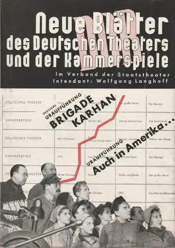 Deutsches Theater Berlin, Heinar Kipphardt, Wolfgang Langhoff: NEUE BLÄTTER des Deutschen Theaters und der Kammerspiele 1950 / 51 Heft 3 (18). 