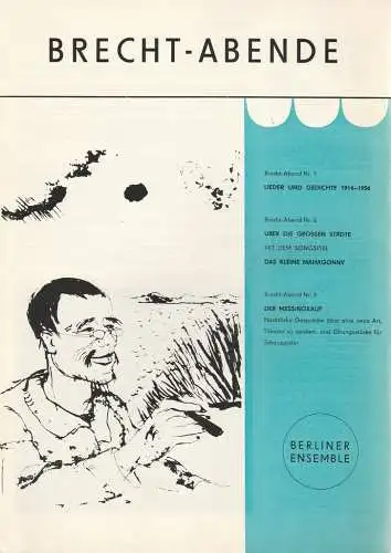 Berliner Ensemble: Werbeflyer BRECHT - ABENDE Berliner Ensemble 1965 (18). 