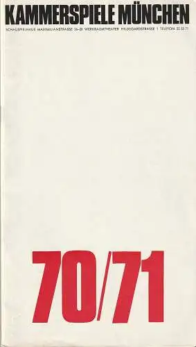 Münchner Kammerspiele, August Everding, Heinar Kipphardt, Michael Hatry, Jens Pesel: Programmheft Dieter Forte MARTIN LUTHER & THOMAS MÜNZER Premiere 8. Juli 1971 Spielzeit 1970 / 71 Heft 6 (18). 