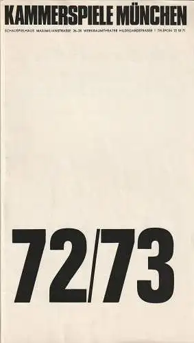 Münchner Kammerspiele, August Everding, Wolfgang Zimmermann, Yvonne Sturzenegger: Programmheft Eugene Ionesco MACBETT Premiere 24. März 1973 Spielzeit 1972 / 73 Heft 6 (18). 