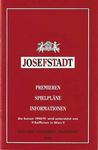 Theater in der Josefstadt, Otto Schenk, Robert Jungbluth, Maria Kojer: Programmheft PREMIEREN SPIELPLÄNE INFORMATIONEN OKTOBER NOVEMBER DEZEMBER 1990 (18). 