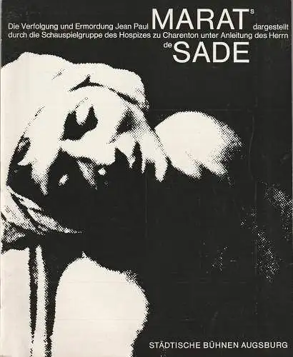 Städtische Bühnen Augsburg, Peter Ebert, Hermann Kleinselbeck, Heinrich Fürtinger: Programmheft Peter Weiss MARAT / SADE Spielzeit 1968 / 69 Heft 18 (18). 