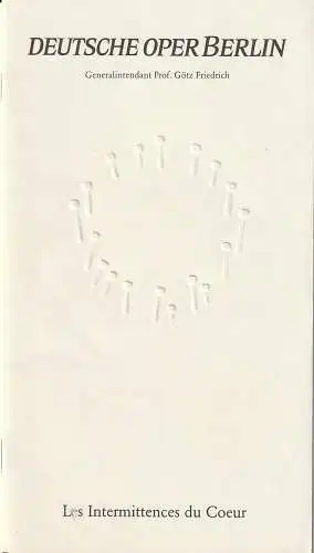 Deutsche Oper Berlin, Götz Friedrich, Günther Uecker ( Prägung der Titelseite ), Barbara Hering, Curt A. Roesler: Programmheft LES INTERMITTENCES DU COEUR Prägung GÜNTHER UECKER (18). 