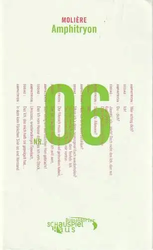 Neue Schauspiel GmbH, Düsseldorfer Schauspielhaus, Anna Badora, Ingoh Brux, Bettina Hoven: Programmheft Moiliere AMPHITRYON Premiere 9. März 2002 (18). 