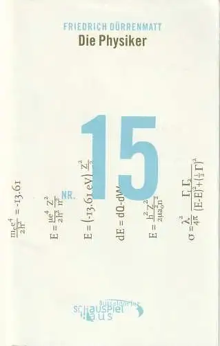 Neue Schauspiel GmbH, Düsseldorfer Schauspielhaus, Anna Badora, Michael Volk, Bettina Hoven, Sonja Rothweiler ( Probenfotos ): Programmheft Friedrich Dürrenmatt DIE PHYSIKER Premiere 10. Oktober 2002 (18). 