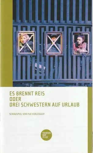 Theater Hof, Reinhardt Friese, Thomas Schindler: Programmheft Uraufführung Pia Hierzegger ES BRENNT REIS 22. Dezember 2021 Spielzeit 2021 / 22 (18). 