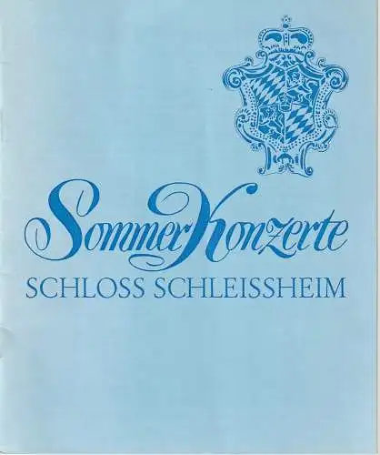 Peter Clemente, Bayerische Konzertdirektion: Programmheft SOMMERKONZERTE SCHLOSS SCHLEISSHEIM 1971 (18). 