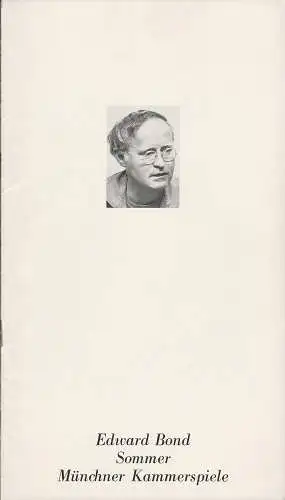 Münchner Kammerspiele, Hans-Reinhard Müller, Geoffrey Layton, Hans-Joachim Ruckhäberle, Wolfgang Zimmermann: Programmheft Edward Bond SOMMER 20. Februar 1983 Schauspielhaus Spielzeit 1982 / 83 Heft 4 (18). 