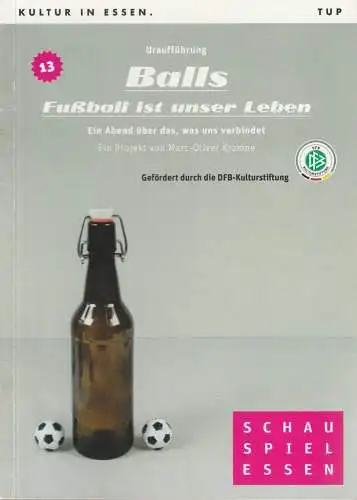 Theater und Philharmonie Essen, Schauspiel Essen, Berger Bergmann, Christian Tombeil, Marc-Oliver Krampe: Programmheft Uraufführung Marc-Oliver Krampe BALLS Premiere 18. Juni 2011 Casa Spielzeit 2010 / 11 Heft 13 (18). 