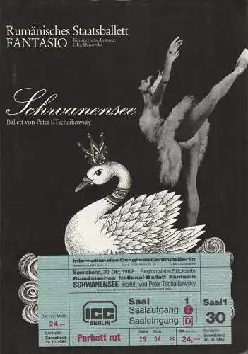 Rumänisches Staatsballett FANTASIO, Oleg Danovski, Konzertdirektion Landgraf, Birgit Landgraf, Banyai Istvan ( Szenenfotos ): Programmheft SCHWANENSEE Ballett von Peter I. Tschaikowsky Spielzeit 1982 / 83 (18). 