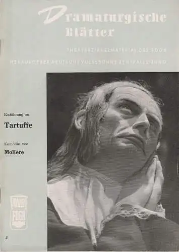 Zentralleitung der Deutschen Volksbühne, FDGB-Bundesvorstand: Dramaturgische Blätter Einführung zu Moliere TARTUFFE Nr. 41 (18). 