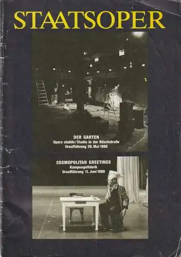Hamburgische Staatsoper: Programmheft STAATSOPER Zeitung 6 / 1987 / 88 (18). 