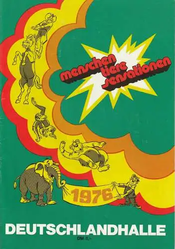 Deutschlandhalle, Heinz Warneke, Sender Freies Berlin, Dieter Finnern: Programmheft MENSCHEN - TIERE - SENSATIONEN 1976 (18). 