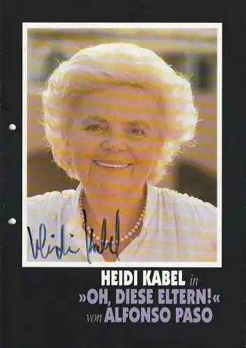 Scala-Theater AG Basel, Michael Koch: Programmheft Alfonso Paso OH, DIESE ELTERN ! Signiert Heidi Kabel (18). 