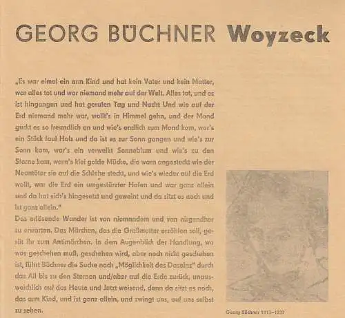 Eduard-von-Winterstein-Theater Annaberg, Roland Gandt, Doris Tschierschky, Siegfried Gärtner: Programmheft Georg Büchner WOYZECK Spielzeit 1984 / 85 Heft 12 (18). 
