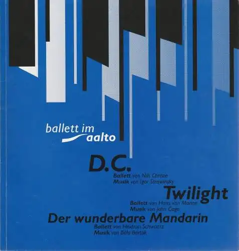 Theater und Philharmonie Essen, Otmar Herren, Heidrun Schwaarz, Wolfgang Binal, Bernward Kraft: Programmheft BALLETT IM AALTO BALLETTABEND Premiere 5. März 1994 Spielzeit 1993 / 94 (18). 