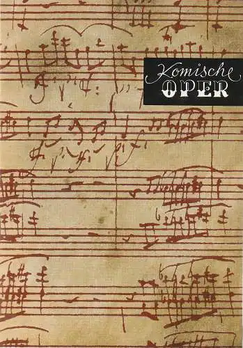Komische Oper Berlin, Christina Laabs: Programmheft 6. SINFONIEKONZERT DES ORCHESTERS DER  KOMISCHEN OPER 6. März 1975 Spielzeit 1974 / 75 (18). 