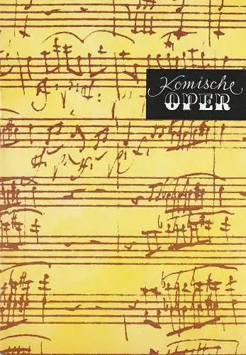 Komische Oper Berlin, Christina Laabs: Programmheft SONDERKONZERT MUSIKALISCHE KOSTBARKEITEN DES 17. UND 18. JAHRHUNDERTS mit dem Kammerorchester CAMERATA MUSICA 9. April 1979 Spielzeit 1978 / 79 (18). 