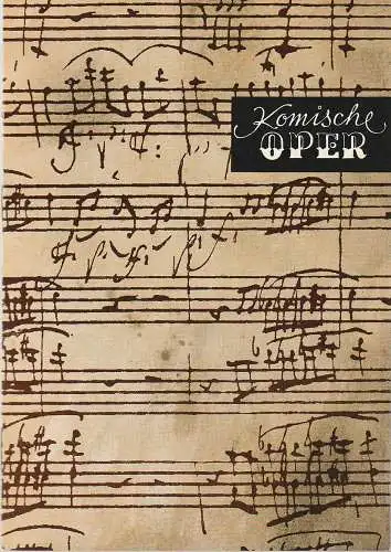 Komische Oper Berlin: Programmheft SONDERKONZERT DES ORCHESTERS DER  KOMISCHEN OPER 6. Oktober 1968 Spielzeit 1968 / 69   BERLINER FESTTAGE 1968 (18). 