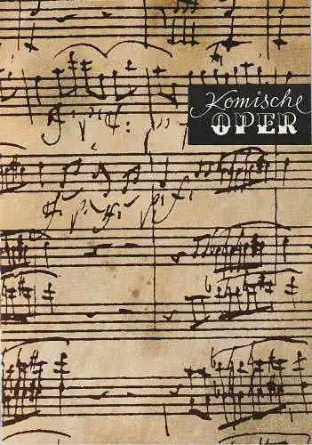 Komische Oper Berlin: Programmheft 1. SINFONIEKONZERT DES ORCHESTERS DER  KOMISCHEN OPER 7. November 1968 Spielzeit 1968 / 69 (18). 