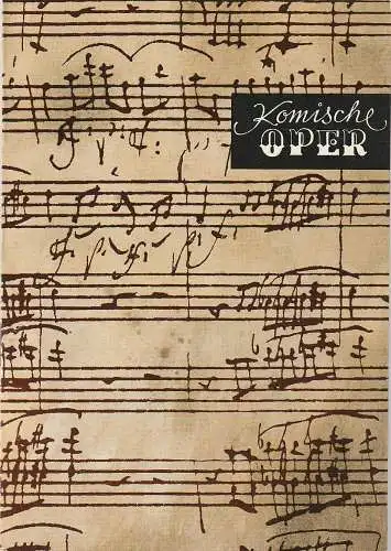 Komische Oper Berlin: Programmheft 4. SINFONIEKONZERT DES ORCHESTERS DER  KOMISCHEN OPER 13. März 1969 Spielzeit 1968 / 69 (18). 
